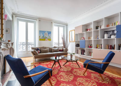 Décoration et suivi de chantier d'un appartement familial à Paris 17- Le Salon lumineux, par Béatrice Elisabeth, Décoratrice UFDI à Neuilly et Paris