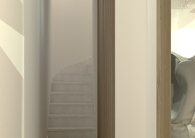 Espace de Formation Paris 12 - Simulation 3D du couloir, par Béatrice Elisabeth, Décoratrice UFDI à Neuilly et Paris