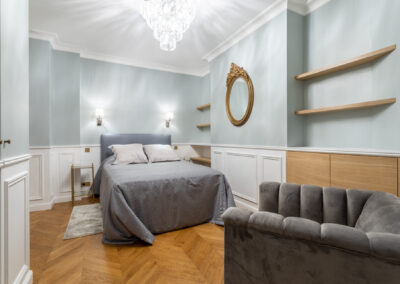 Appartement de style haussmannien à Paris 7ème - la chambre Invité, par Béatrice Elisabeth, Décoratrice UFDI à Neuilly et Paris