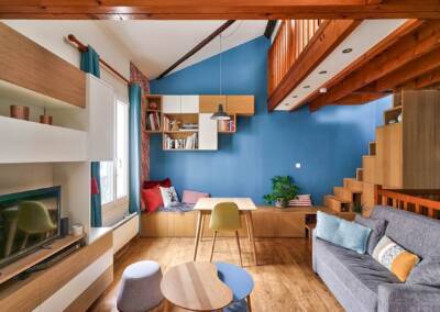 Décoration et réagencement d'un appartement à suresnes - perspective globale, par Béatrice Elisabeth, Architecte d'intérieur UFDI à Neuilly et Paris